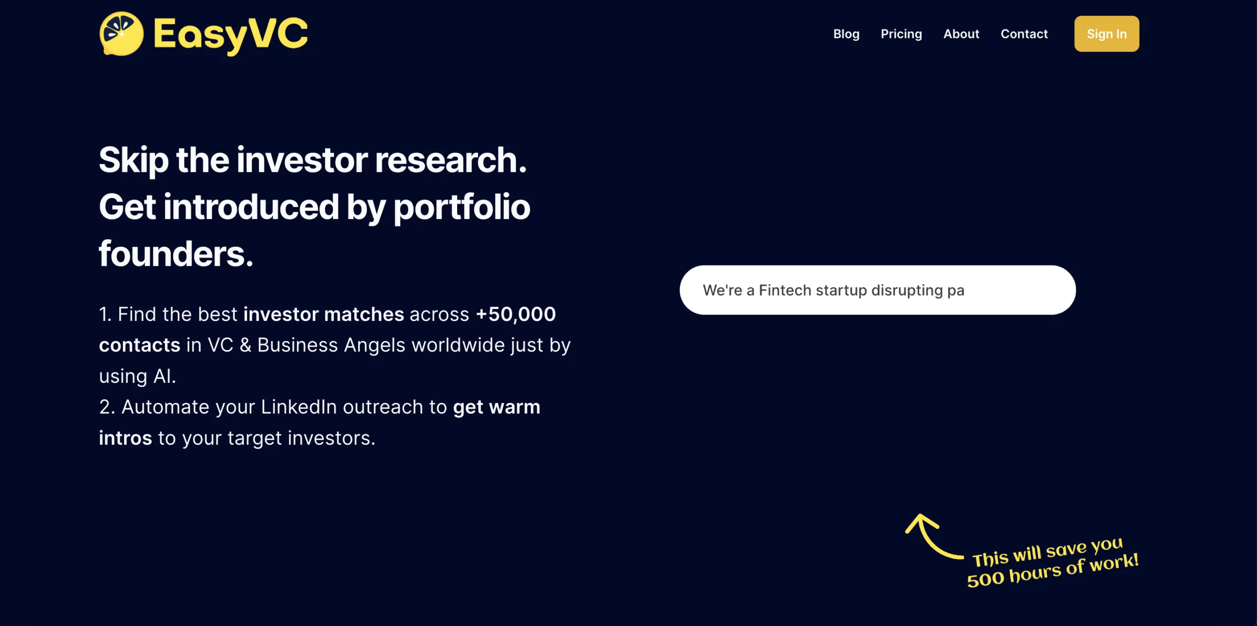 Easy VC – one of the best Crunchbase Alternatives